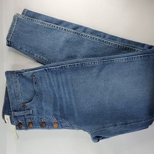 NWT Madewell 10" High-Rise Skinny Jeans in Dewitt Wash: Button-Front Size 28